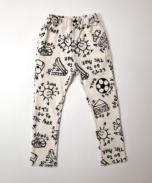 MAKE YOUR DAY（メイクユアデイ）の「ピクニックデー総柄リブパンツ■80～140cm（スウェットパンツ・キッズ・アイボリー/レッド・80/90/100/110/120）」の17枚目の写真