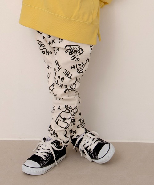 MAKE YOUR DAY（メイクユアデイ）の「ピクニックデー総柄リブパンツ■80～140cm（スウェットパンツ・キッズ・アイボリー/レッド・80/90/100/110/120）」の4枚目の写真