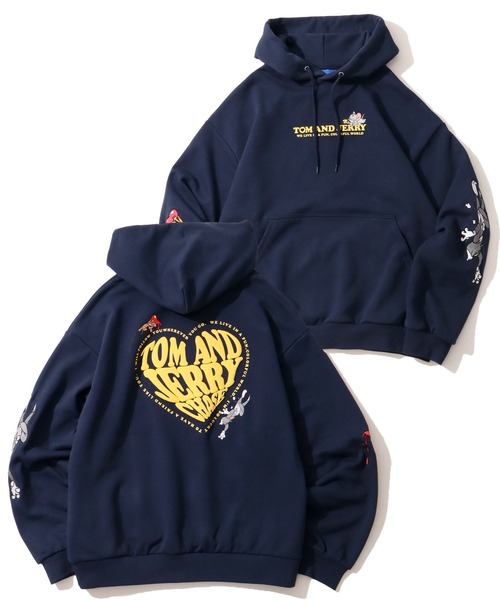 SEQUENZ（シークエンズ）の「【SEQUENZ/シークエンズ】Tom & Jerry Heart Chase Sleeve Graffiti Hoodie/トム & ジェリー ハート チェイス スリーブ グラフィック フーディー（パーカー・レディース・アッシュグレー/ネイビー/ワイン/ブラック・L/S/M）」の3枚目の写真