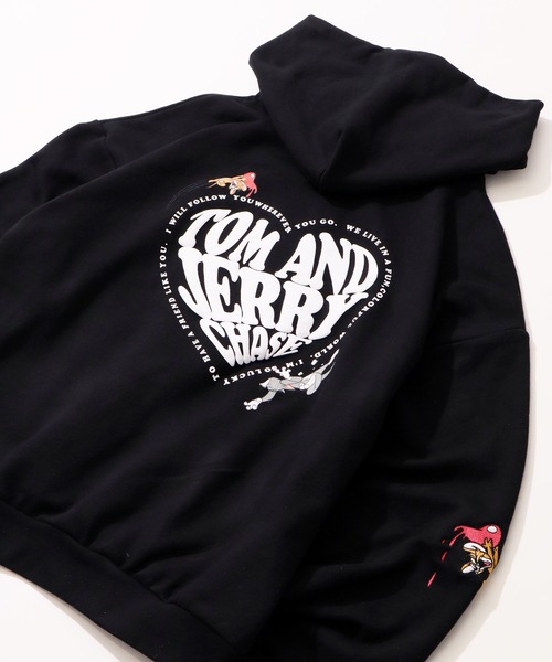 SEQUENZ（シークエンズ）の「【SEQUENZ/シークエンズ】Tom & Jerry Heart Chase Sleeve Graffiti Hoodie/トム & ジェリー ハート チェイス スリーブ グラフィック フーディー（パーカー・レディース・アッシュグレー/ネイビー/ワイン/ブラック・L/S/M）」の7枚目の写真