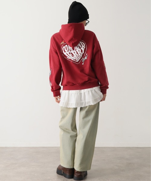 SEQUENZ（シークエンズ）の「【SEQUENZ/シークエンズ】Tom & Jerry Heart Chase Sleeve Graffiti Hoodie/トム & ジェリー ハート チェイス スリーブ グラフィック フーディー（パーカー・レディース・アッシュグレー/ネイビー/ワイン/ブラック・L/S/M）」の13枚目の写真