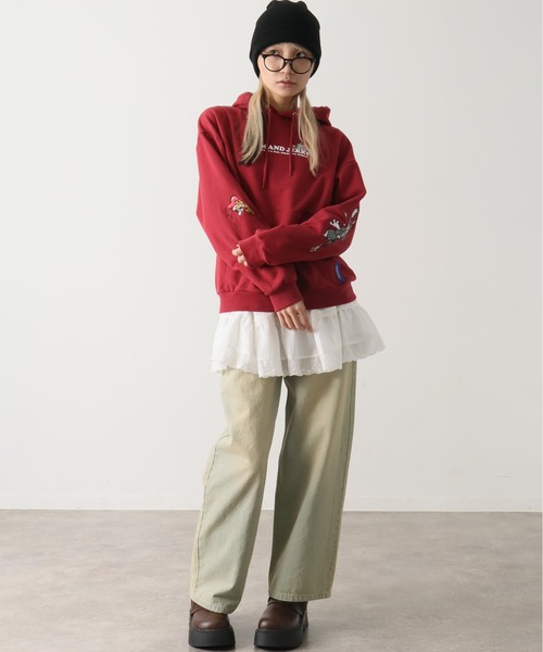 SEQUENZ（シークエンズ）の「【SEQUENZ/シークエンズ】Tom & Jerry Heart Chase Sleeve Graffiti Hoodie/トム & ジェリー ハート チェイス スリーブ グラフィック フーディー（パーカー・レディース・アッシュグレー/ネイビー/ワイン/ブラック・L/S/M）」の21枚目の写真