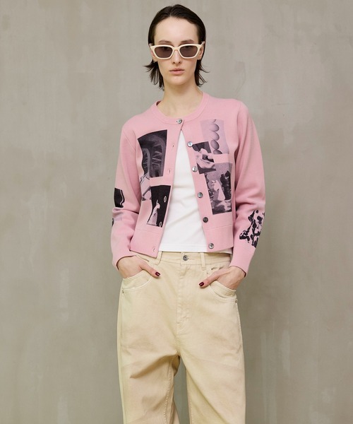 MAISON SPECIAL(メゾンスペシャル)の「Photo Collage Compact Knit Cardigan/フォトコラージュコンパクトニットカーディガン(カーディガン/ボレロ・レディース・ピンク/グレー/アイボリー・FREE)」の3枚目の写真