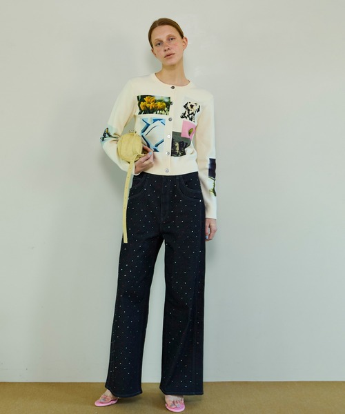 MAISON SPECIAL(メゾンスペシャル)の「Photo Collage Compact Knit Cardigan/フォトコラージュコンパクトニットカーディガン(カーディガン/ボレロ・レディース・ピンク/グレー/アイボリー・FREE)」の4枚目の写真