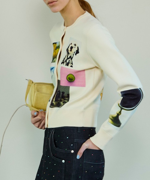 MAISON SPECIAL(メゾンスペシャル)の「Photo Collage Compact Knit Cardigan/フォトコラージュコンパクトニットカーディガン(カーディガン/ボレロ・レディース・ピンク/グレー/アイボリー・FREE)」の5枚目の写真