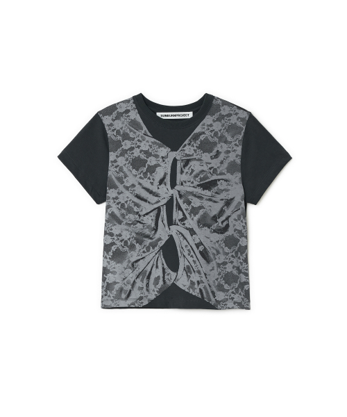 SUNBURNPROJECT(サンバーンプロジェクト)の「Lace Printing Layered T-shirt, CHARCOAL(Tシャツ/カットソー・レディース・その他・FREE)」の5枚目の写真