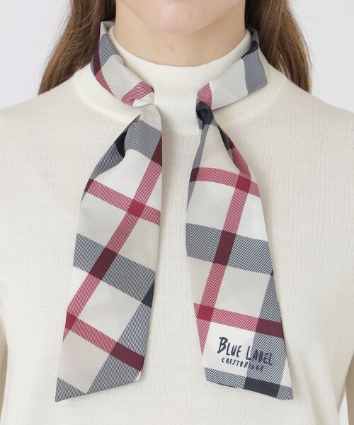 BLUE LABEL CRESTBRIDGE（ブルーレーベルクレストブリッジ）の「ウールアクリルブレンドスカーフニット（ニット/セーター・レディース・レッド系その他/オフホワイト/ブラック/ダークネイビー・38）」の8枚目の写真