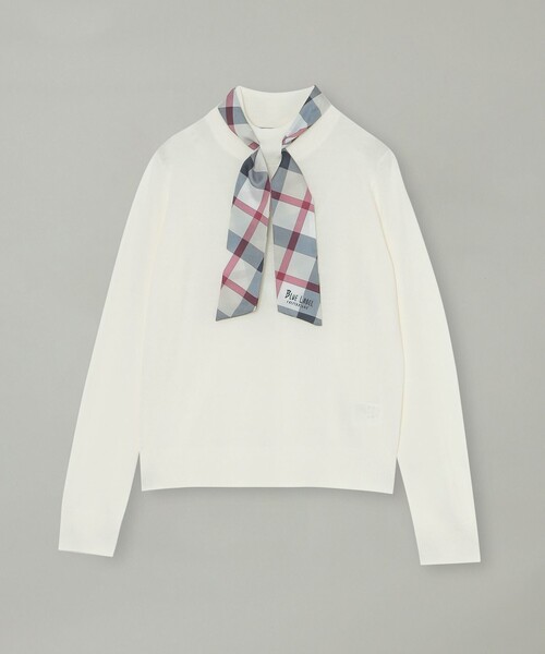 BLUE LABEL CRESTBRIDGE（ブルーレーベルクレストブリッジ）の「ウールアクリルブレンドスカーフニット（ニット/セーター・レディース・レッド系その他/オフホワイト/ブラック/ダークネイビー・38）」の10枚目の写真