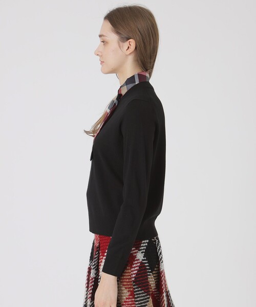 BLUE LABEL CRESTBRIDGE（ブルーレーベルクレストブリッジ）の「ウールアクリルブレンドスカーフニット（ニット/セーター・レディース・レッド系その他/オフホワイト/ブラック/ダークネイビー・38）」の12枚目の写真