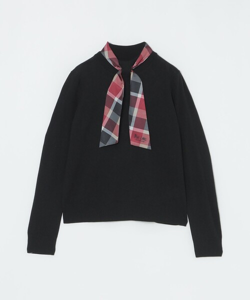 BLUE LABEL CRESTBRIDGE（ブルーレーベルクレストブリッジ）の「ウールアクリルブレンドスカーフニット（ニット/セーター・レディース・レッド系その他/オフホワイト/ブラック/ダークネイビー・38）」の16枚目の写真