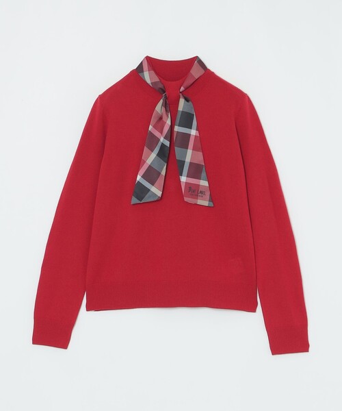 BLUE LABEL CRESTBRIDGE（ブルーレーベルクレストブリッジ）の「ウールアクリルブレンドスカーフニット（ニット/セーター・レディース・レッド系その他/オフホワイト/ブラック/ダークネイビー・38）」の22枚目の写真