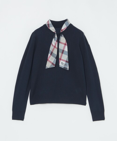 BLUE LABEL CRESTBRIDGE（ブルーレーベルクレストブリッジ）の「ウールアクリルブレンドスカーフニット（ニット/セーター・レディース・レッド系その他/オフホワイト/ブラック/ダークネイビー・38）」の21枚目の写真