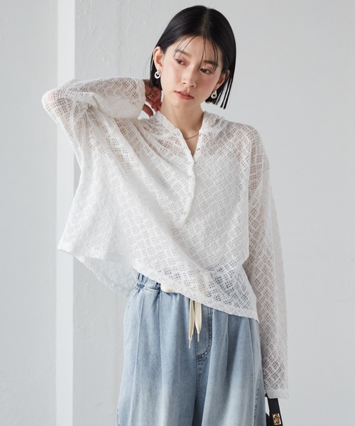 トップス nyan レースフーディートップス（Tシャツ/カットソー）｜RANAN（ラナン）の