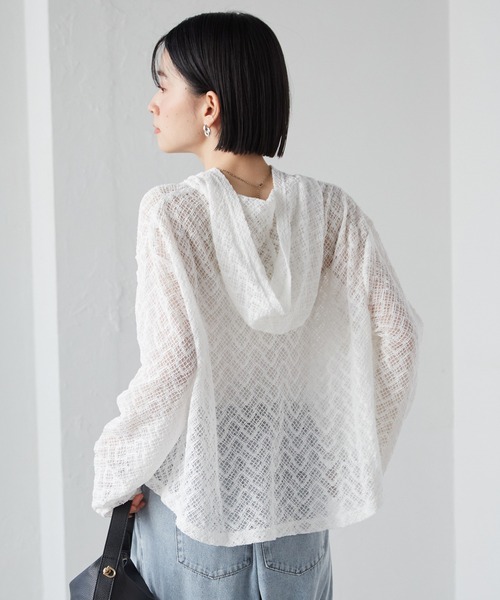 RANAN(ラナン)の「レースフーディートップス(Tシャツ/カットソー・レディース・ブラック/ホワイト・L/LL/M)」の8枚目の写真