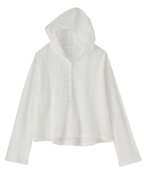 RANAN(ラナン)の「レースフーディートップス(Tシャツ/カットソー・レディース・ブラック/ホワイト・L/LL/M)」の19枚目の写真