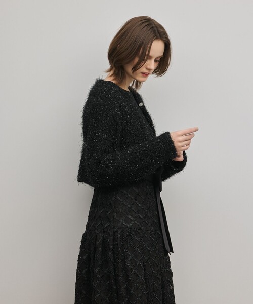 GRACE CONTINENTAL（グレースコンチネンタル）の「フェザーショートボレロ（カーディガン/ボレロ・レディース・ブラック/シルバー・36）」の16枚目の写真