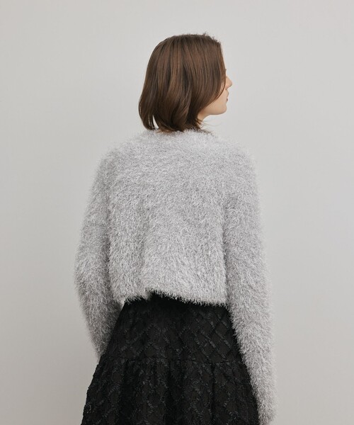 GRACE CONTINENTAL（グレースコンチネンタル）の「フェザーショートボレロ（カーディガン/ボレロ・レディース・ブラック/シルバー・36）」の7枚目の写真