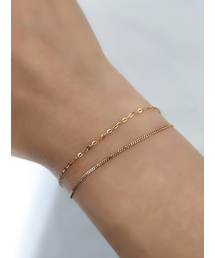 DOUZE（ドゥズ）の「14Kゴールドミックスチェーン二重ブレスレット（ブレスレット）」