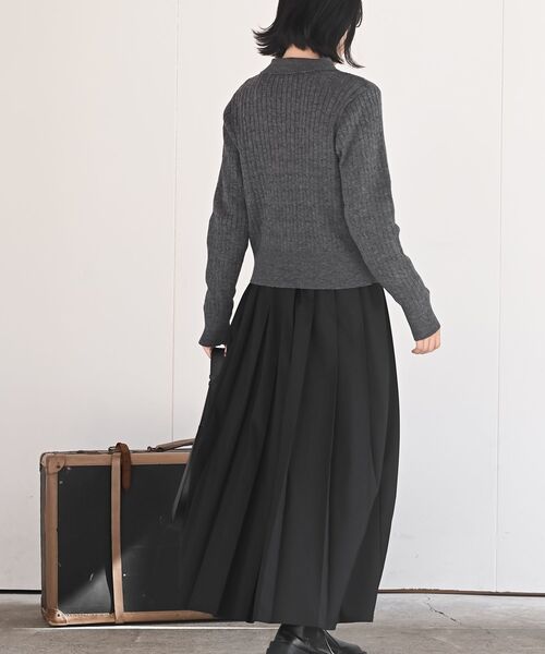 rps（アールピーエス）の「ケーブルポロニットカーディガン（カーディガン/ボレロ・レディース・グレー系その他/アイボリー/レッド・フリー）」の6枚目の写真