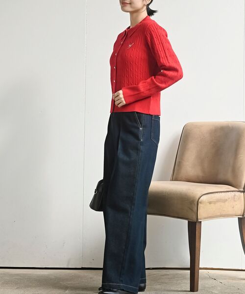 rps（アールピーエス）の「ケーブルポロニットカーディガン（カーディガン/ボレロ・レディース・グレー系その他/アイボリー/レッド・フリー）」の16枚目の写真