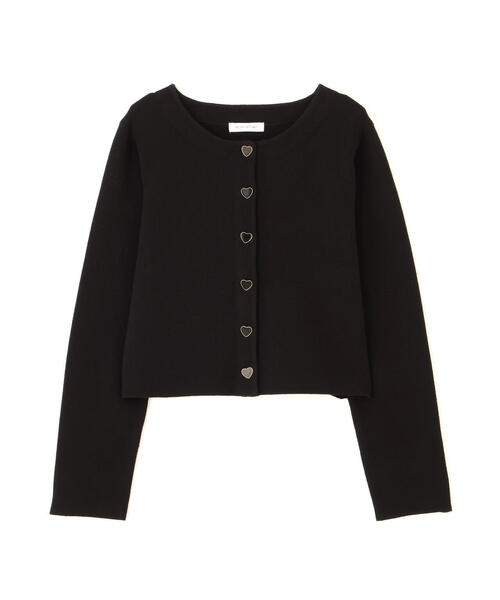 NATURAL BEAUTY BASIC（ナチュラルビューティーベーシック）の「◇ハートボタンニットジャケット（カーディガン/ボレロ・レディース・ブラック/ライトグリーン/オフホワイト/グレー・FREE）」の6枚目の写真