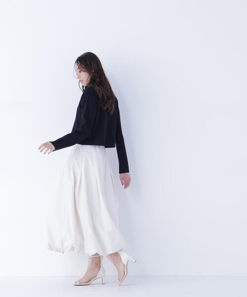 NATURAL BEAUTY BASIC（ナチュラルビューティーベーシック）の「◇ハートボタンニットジャケット（カーディガン/ボレロ・レディース・ブラック/ライトグリーン/オフホワイト/グレー・FREE）」の9枚目の写真