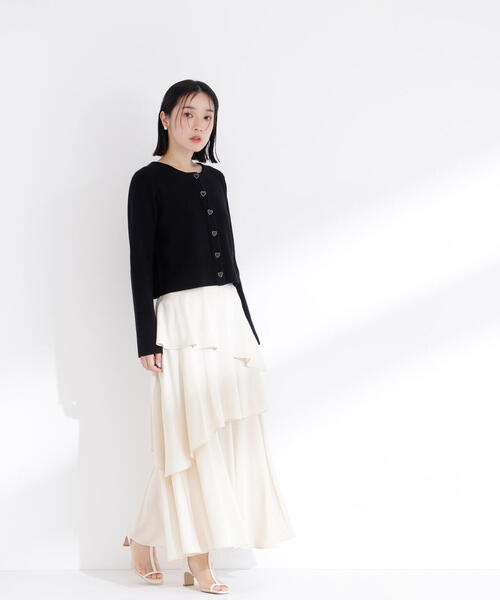 NATURAL BEAUTY BASIC（ナチュラルビューティーベーシック）の「◇ハートボタンニットジャケット（カーディガン/ボレロ・レディース・ブラック/ライトグリーン/オフホワイト/グレー・FREE）」の14枚目の写真