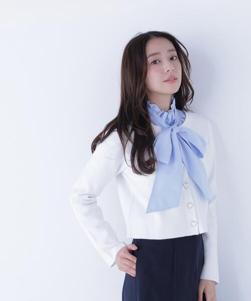 NATURAL BEAUTY BASIC（ナチュラルビューティーベーシック）の「◇ハートボタンニットジャケット（カーディガン/ボレロ・レディース・ブラック/ライトグリーン/オフホワイト/グレー・FREE）」の22枚目の写真