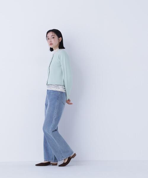 NATURAL BEAUTY BASIC（ナチュラルビューティーベーシック）の「◇ハートボタンニットジャケット（カーディガン/ボレロ・レディース・ブラック/ライトグリーン/オフホワイト/グレー・FREE）」の18枚目の写真