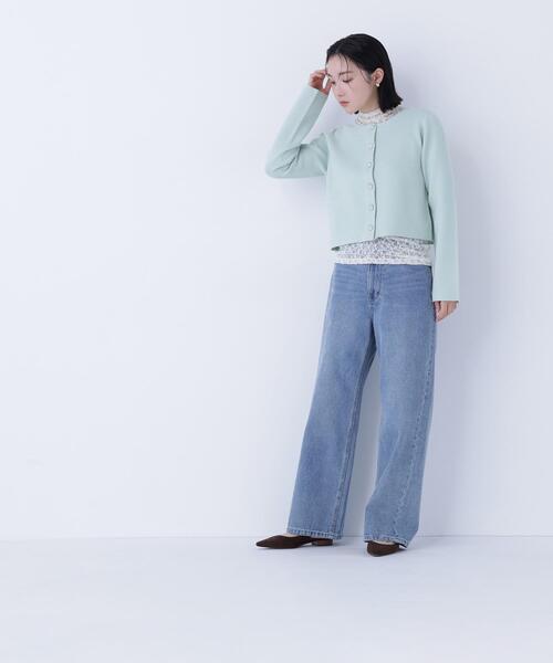 NATURAL BEAUTY BASIC（ナチュラルビューティーベーシック）の「◇ハートボタンニットジャケット（カーディガン/ボレロ・レディース・ブラック/ライトグリーン/オフホワイト/グレー・FREE）」の14枚目の写真