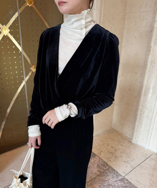 EDIT. FOR LULU（エディットフォールル）の「Velour Puff All in one（つなぎ/オールインワン・レディース・ブラック・FREE）」の2枚目の写真