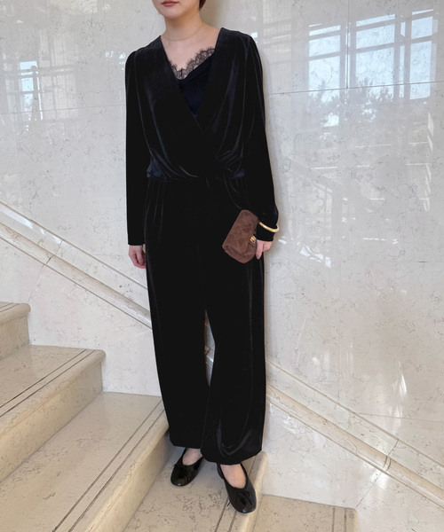 EDIT. FOR LULU（エディットフォールル）の「Velour Puff All in one（つなぎ/オールインワン・レディース・ブラック・FREE）」の3枚目の写真