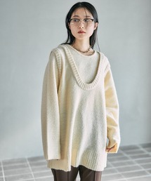 LEPSIM | 5ゲージレイヤーライクロングプルオーバー 630086(ニット/セーター)