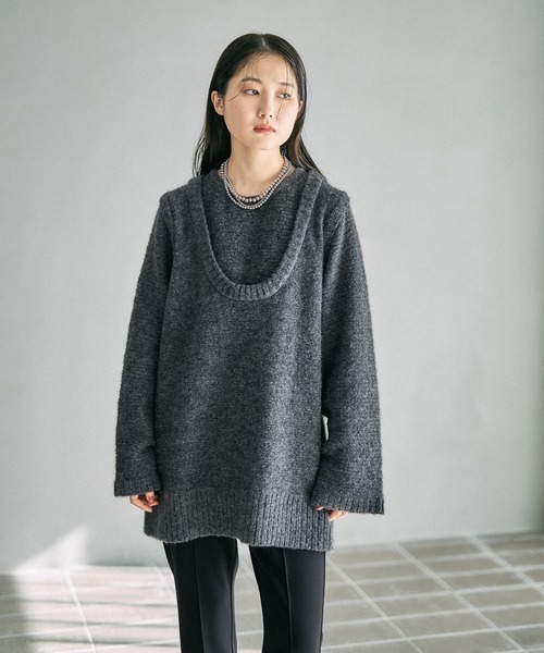 ムムページ セール】5ゲージレイヤーライクロングプルオーバー 630086（ニット