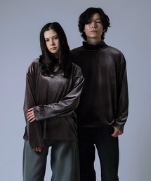 NULL（ヌル）の「【nl】【Unisex】ベロア素材 ハイネック プルオーバー（Tシャツ/カットソー）」