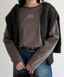 ワンポイント刺繍ロゴロンTシャツ