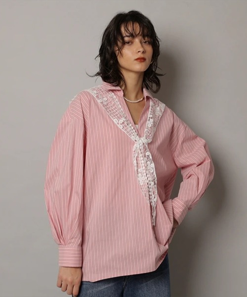 CADUNE（カデュネ）の「レーススカーフシャツ（シャツ/ブラウス）」 - WEAR