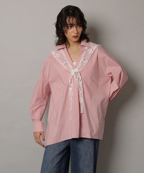 CADUNE（カデュネ）の「レーススカーフシャツ（シャツ/ブラウス）」 - WEAR