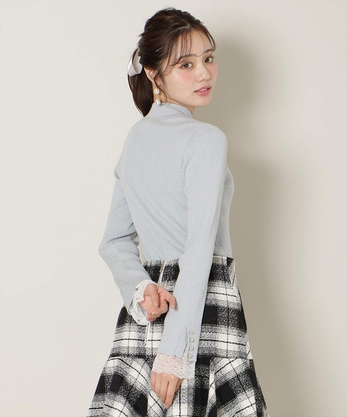 WILLSELECTION(ウィルセレクション)の「袖口レースハイネックリブニット(ニット/セーター・レディース・サックスブルー/ブラック/オフホワイト/ピンク・FREE)」の18枚目の写真