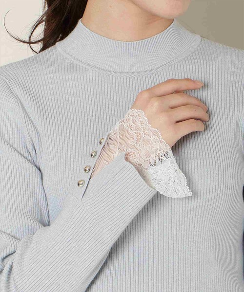 WILLSELECTION(ウィルセレクション)の「袖口レースハイネックリブニット(ニット/セーター・レディース・サックスブルー/ブラック/オフホワイト/ピンク・FREE)」の20枚目の写真