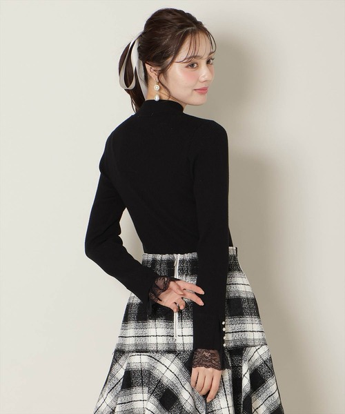 WILLSELECTION 袖口レースハイネックリブニット Fサイズ 未使用 袖口レースハイネックリブニット（ニット/セーター）｜WILLSELECTION