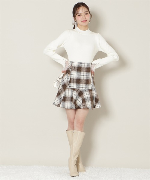 WILLSELECTION(ウィルセレクション)の「袖口レースハイネックリブニット(ニット/セーター・レディース・サックスブルー/ブラック/オフホワイト/ピンク・FREE)」の10枚目の写真