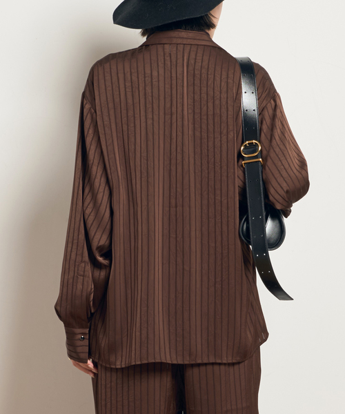 AP STUDIO（エーピーストゥディオ）の「【ARCHIVE STANCE/アーカイブスタンス】satin stripe Shirt（シャツ/ブラウス・レディース・ブラック/ブラウン・FREE）」の15枚目の写真