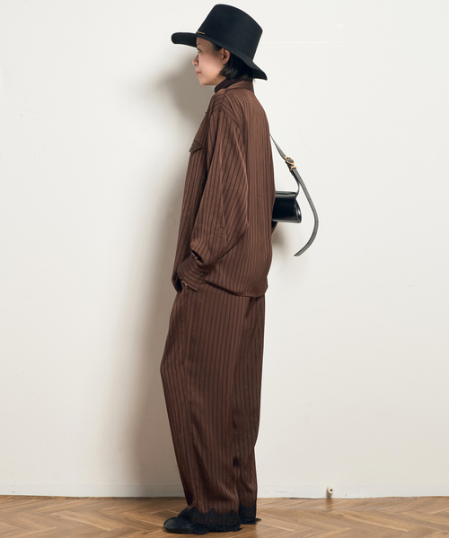 AP STUDIO（エーピーストゥディオ）の「【ARCHIVE STANCE/アーカイブスタンス】satin stripe Shirt（シャツ/ブラウス・レディース・ブラック/ブラウン・FREE）」の17枚目の写真