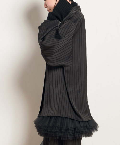 AP STUDIO（エーピーストゥディオ）の「【ARCHIVE STANCE/アーカイブスタンス】satin stripe Shirt（シャツ/ブラウス・レディース・ブラック/ブラウン・FREE）」の22枚目の写真