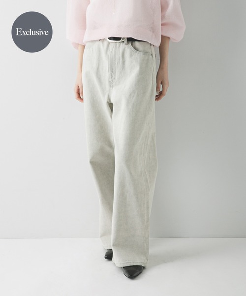 PICCADILLY（ピカデリー）の「『別注』PICCADILLY×URBAN RESEARCH　デニムストレートパンツ（デニムパンツ・レディース・ライトグレー/ライトインディゴブルー・38/40/36）」の2枚目の写真