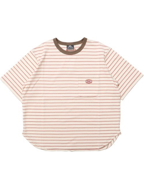 KRIFF MAYER Lady's Collection（クリフメイヤーレディースコレクション）の「配色リブ 刺繍ワッペン 細ボーダーTシャツ / ロンT / ワンポイント / コットン100%（Tシャツ/カットソー・レディース・ナチュラル/ネイビー/ベージュ/ライトグリーン・LARGE/MEDIUM）」の18枚目の写真