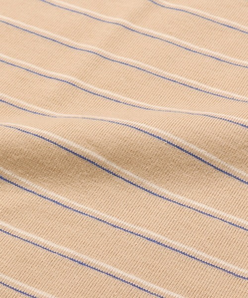 KRIFF MAYER Lady's Collection（クリフメイヤーレディースコレクション）の「配色リブ 刺繍ワッペン 細ボーダーTシャツ / ロンT / ワンポイント / コットン100%（Tシャツ/カットソー・レディース・ナチュラル/ネイビー/ベージュ/ライトグリーン・LARGE/MEDIUM）」の21枚目の写真