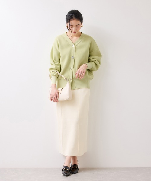 VIS(ビス)の「釦アクセントコクーンカーディガン(カーディガン/ボレロ・レディース・ライトグレー/オフホワイト/ライトグリーン・FREE)」の16枚目の写真