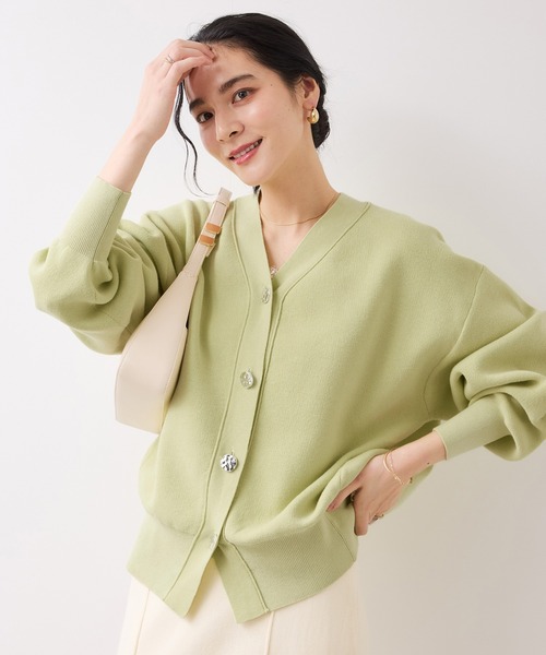 VIS(ビス)の「釦アクセントコクーンカーディガン(カーディガン/ボレロ・レディース・ライトグレー/オフホワイト/ライトグリーン・FREE)」の19枚目の写真